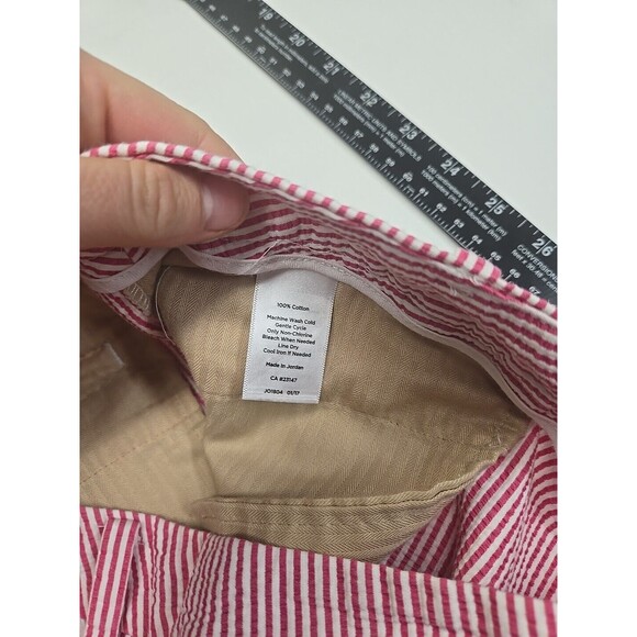 Talbots Skimmer Red & White Striped Seersucker Cropped coastal pants Women's 10P - Picture 4 of 8